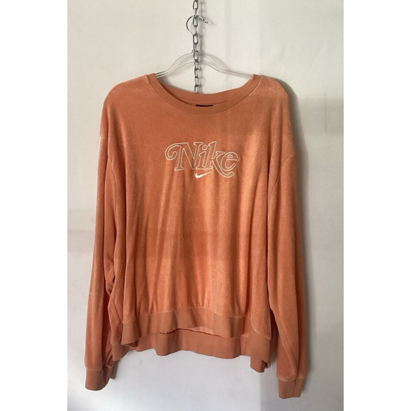 Nike Sportswear Women's 3XL Orange Retro Femme Terry Cropped Crew Sweatshirt - Picture 1 of 6